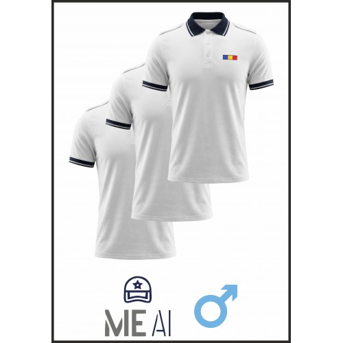 Set 3 Tricouri Polo Alb Elite- Combat Bărbat