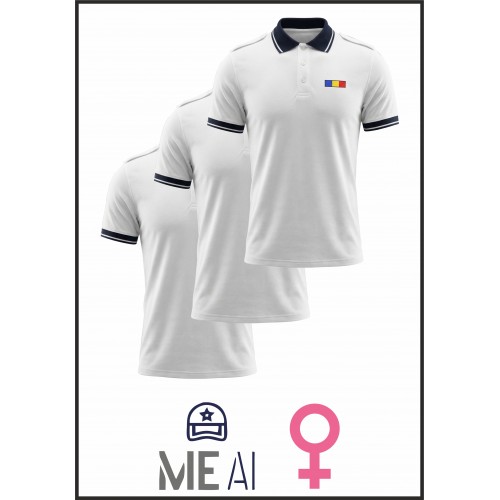 Set 3 Tricouri Polo Alb Elite - Combat Dama
