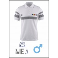 Tricou Polo ALB Reflectorizant Elite - Combat Bărbat