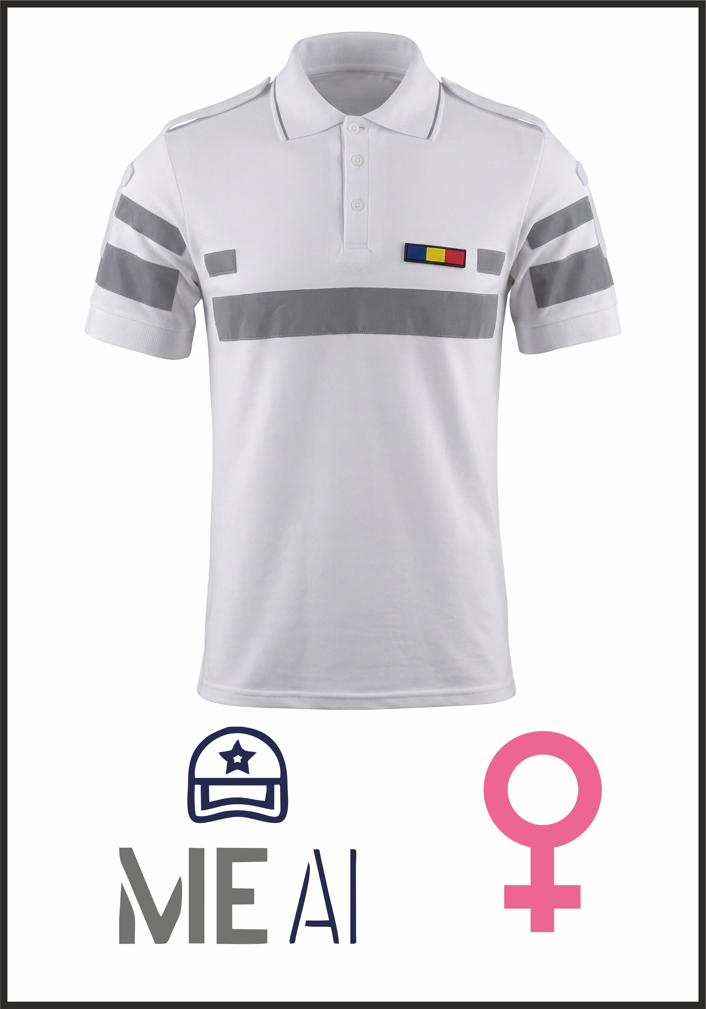 Tricou Polo ALB Reflectorizant Elite - Combat Damă