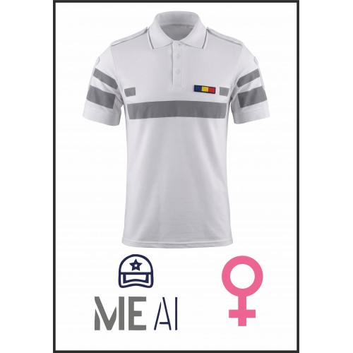 Tricou Polo ALB Reflectorizant Elite - Combat Damă