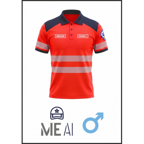 Tricou Polo 100% Bumbac - Ambulanță Bărbat