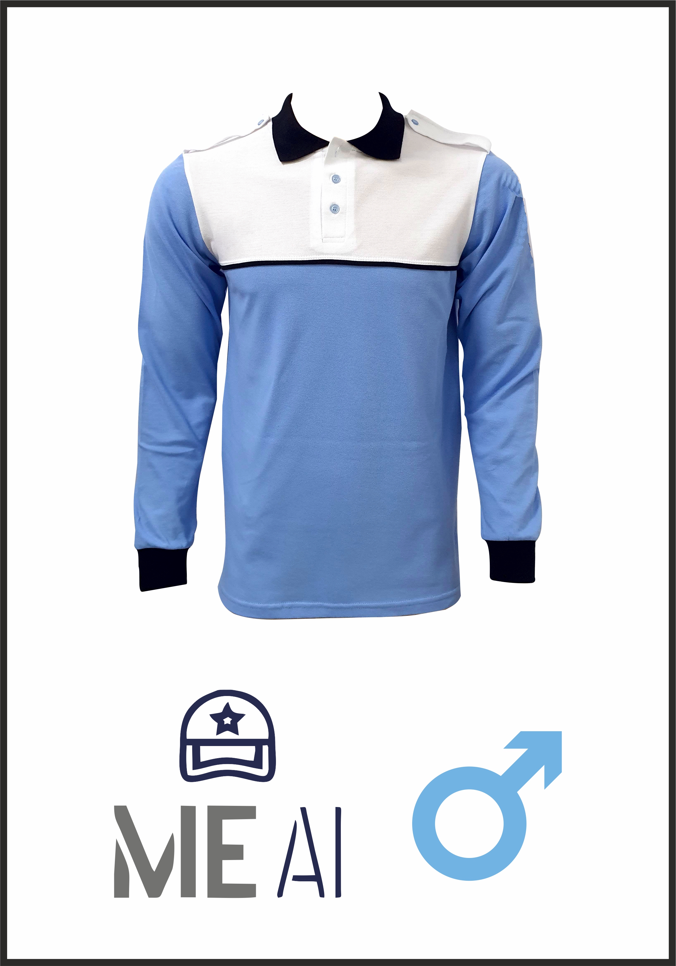 Bluză Polo Alb/bleu - Combat Bărbat Bluză Polo Alb/bleu - Combat Bărbat