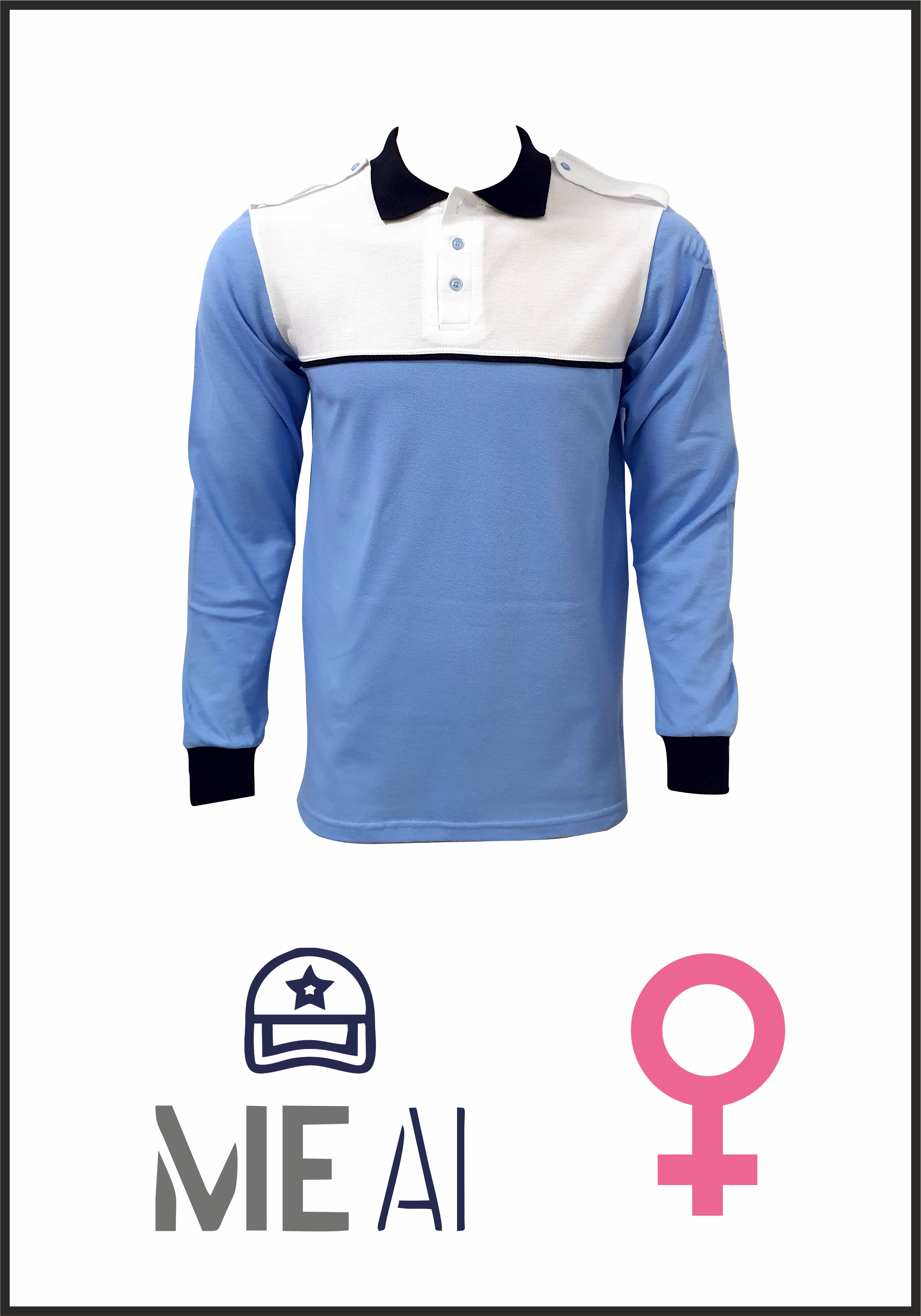 Bluză Polo Alb/bleu - Combat Damă Bluză Polo Alb/bleu - Combat Damă