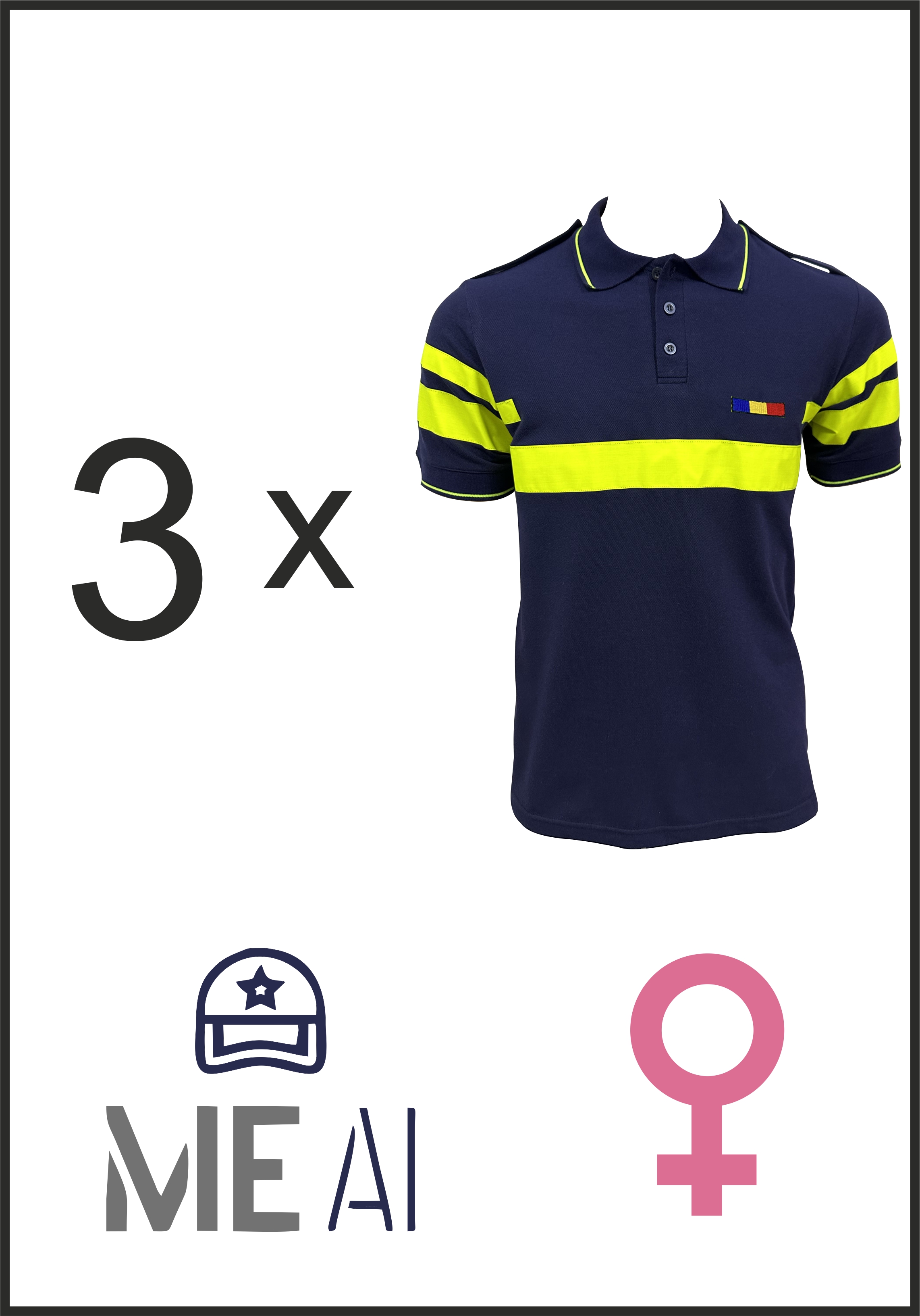 Set 3 Tricouri Polo Reflectorizant - Combat Dama Set 3 Tricouri Polo Reflectorizant - Combat Dama