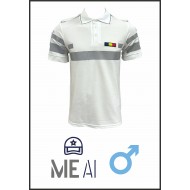 Tricou Polo ALB Reflectorizant Elite - Combat Bărbat