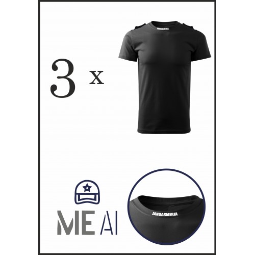 Set 3 Tricouri Glat Negru - Jandarmeria Română