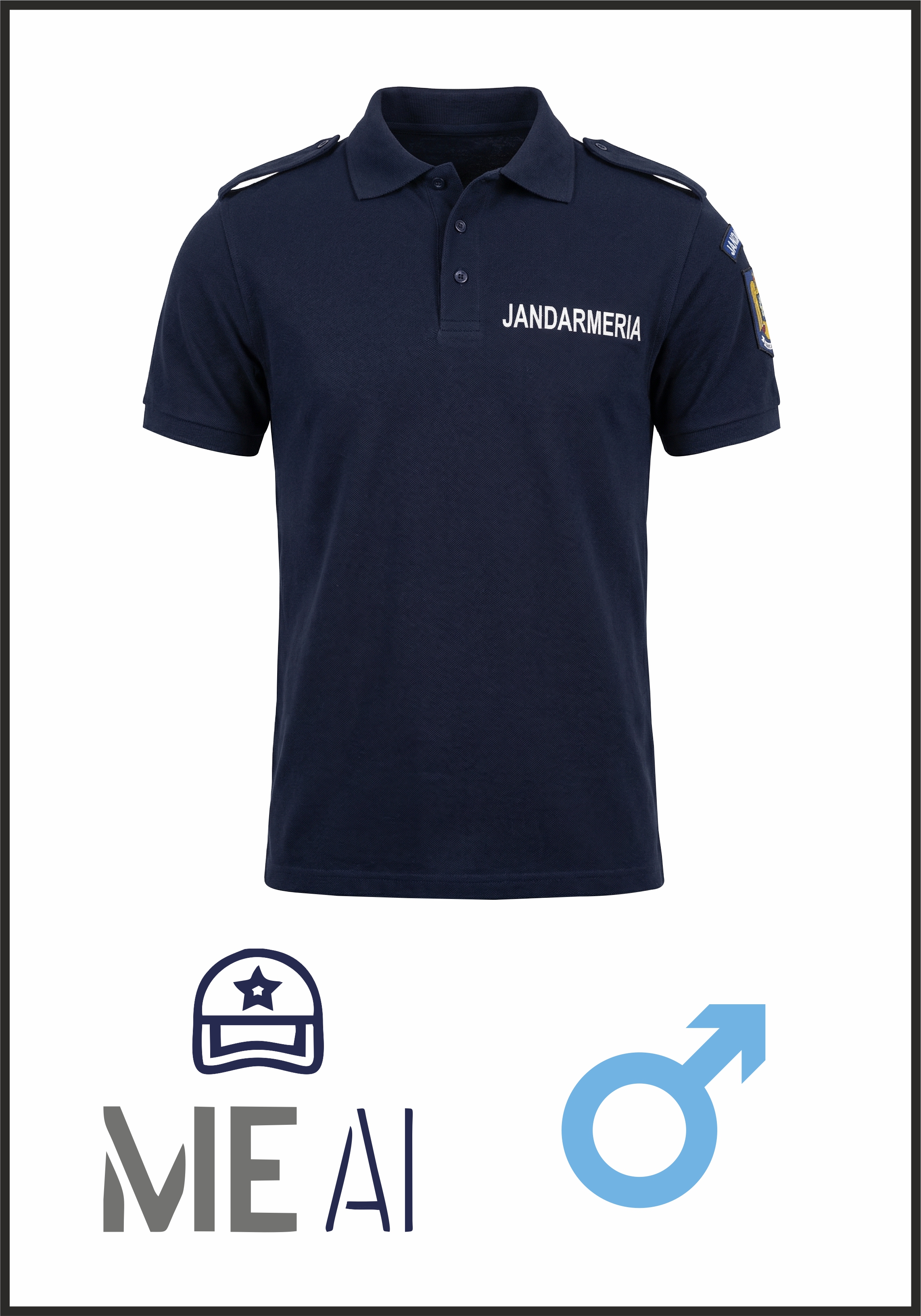 Tricou Polo Bleumarin -  Jandarmeria Română Bărbat
