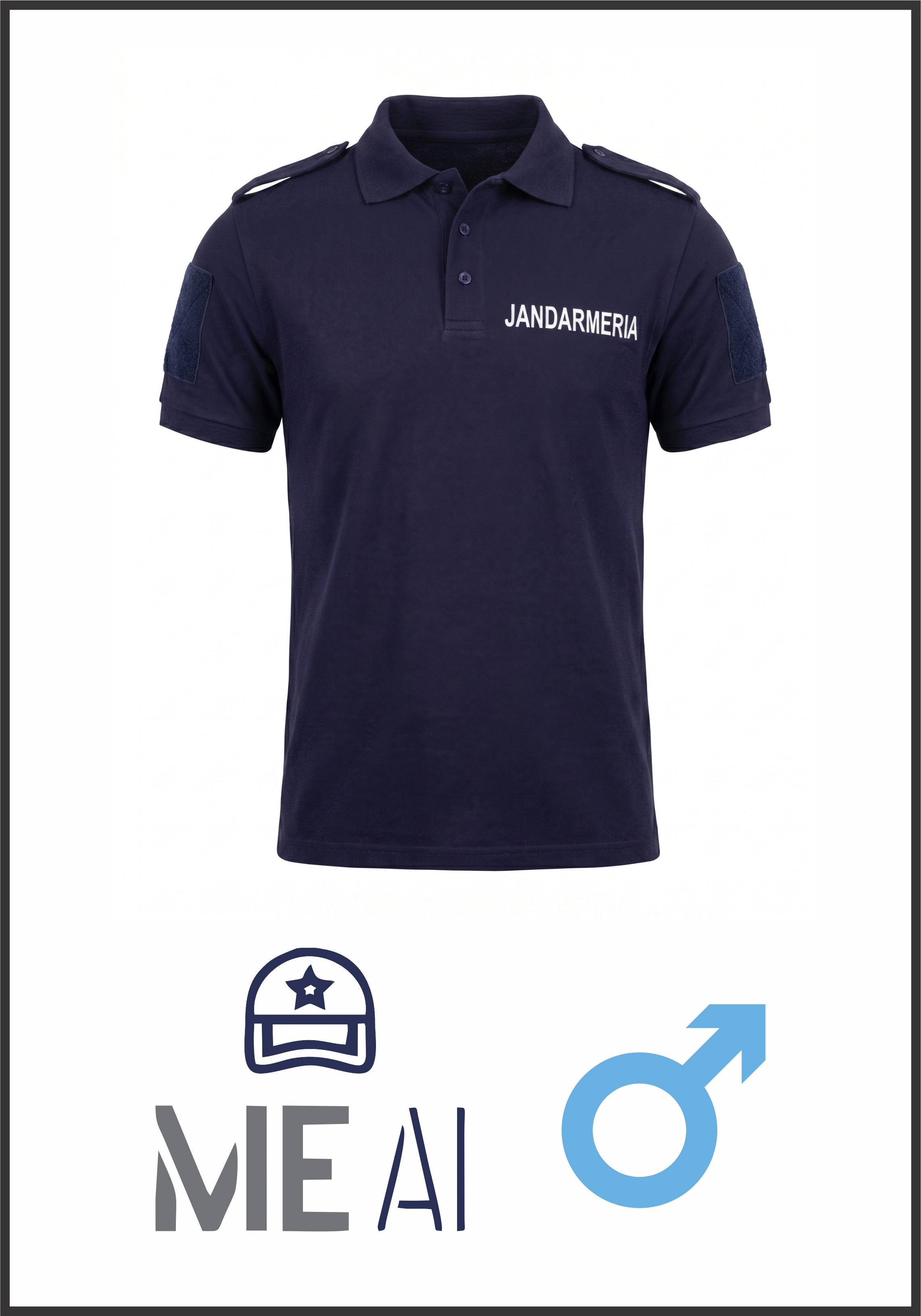Tricou Polo Bleumarin Patch Mâneci -  Jandarmeria Română Bărbat