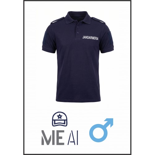 Tricou Polo Bleumarin Patch Mâneci -  Jandarmeria Română Bărbat