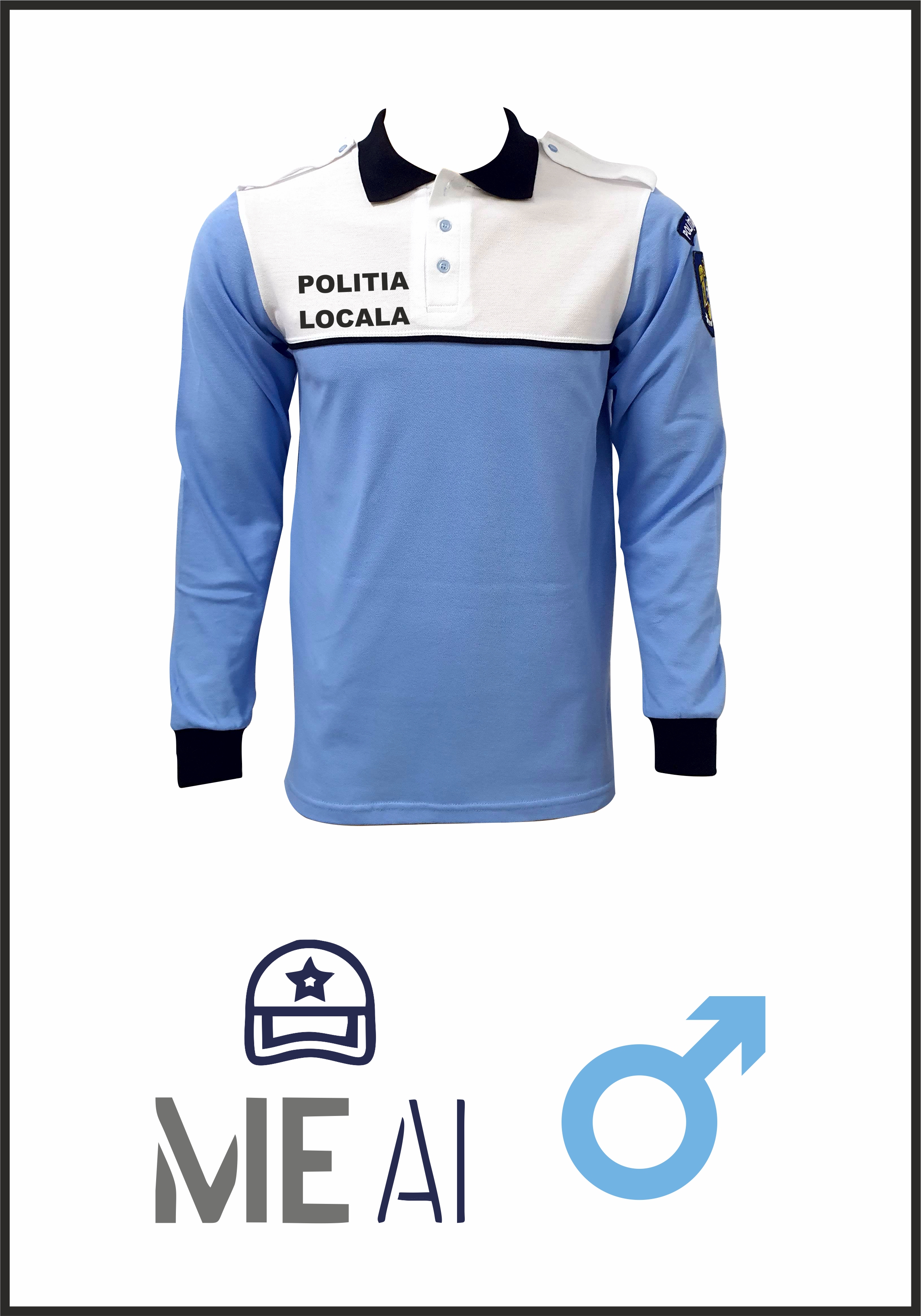 Bluză Polo Alb/bleu - Poliția Locală Rutieră Bărbat Bluză Polo Alb/bleu - Poliția Locală Rutieră Bărbat