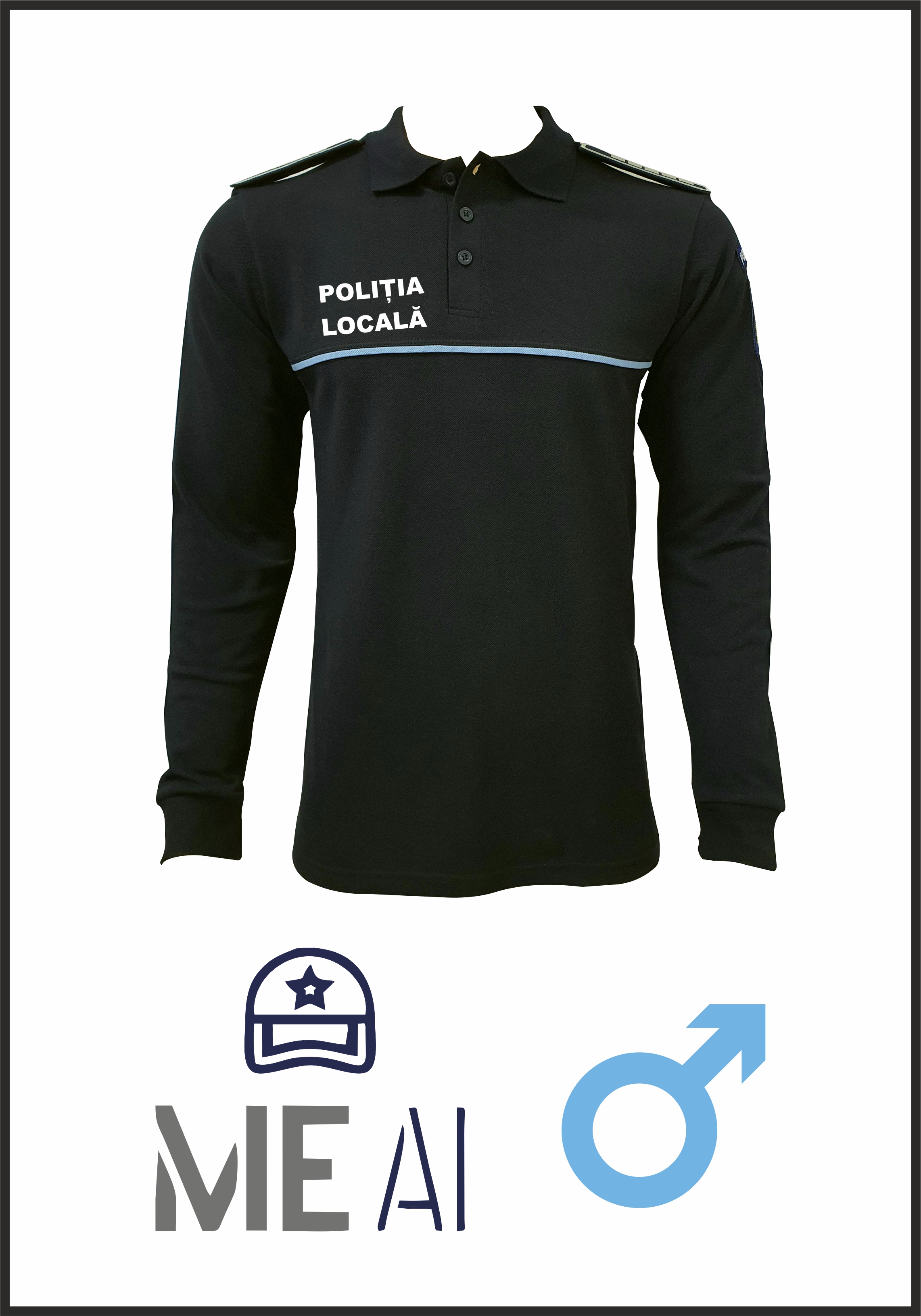 Bluză Polo Neagră - Poliția Locală Bărbat Bluză Polo Neagră - Poliția Locală Bărbat