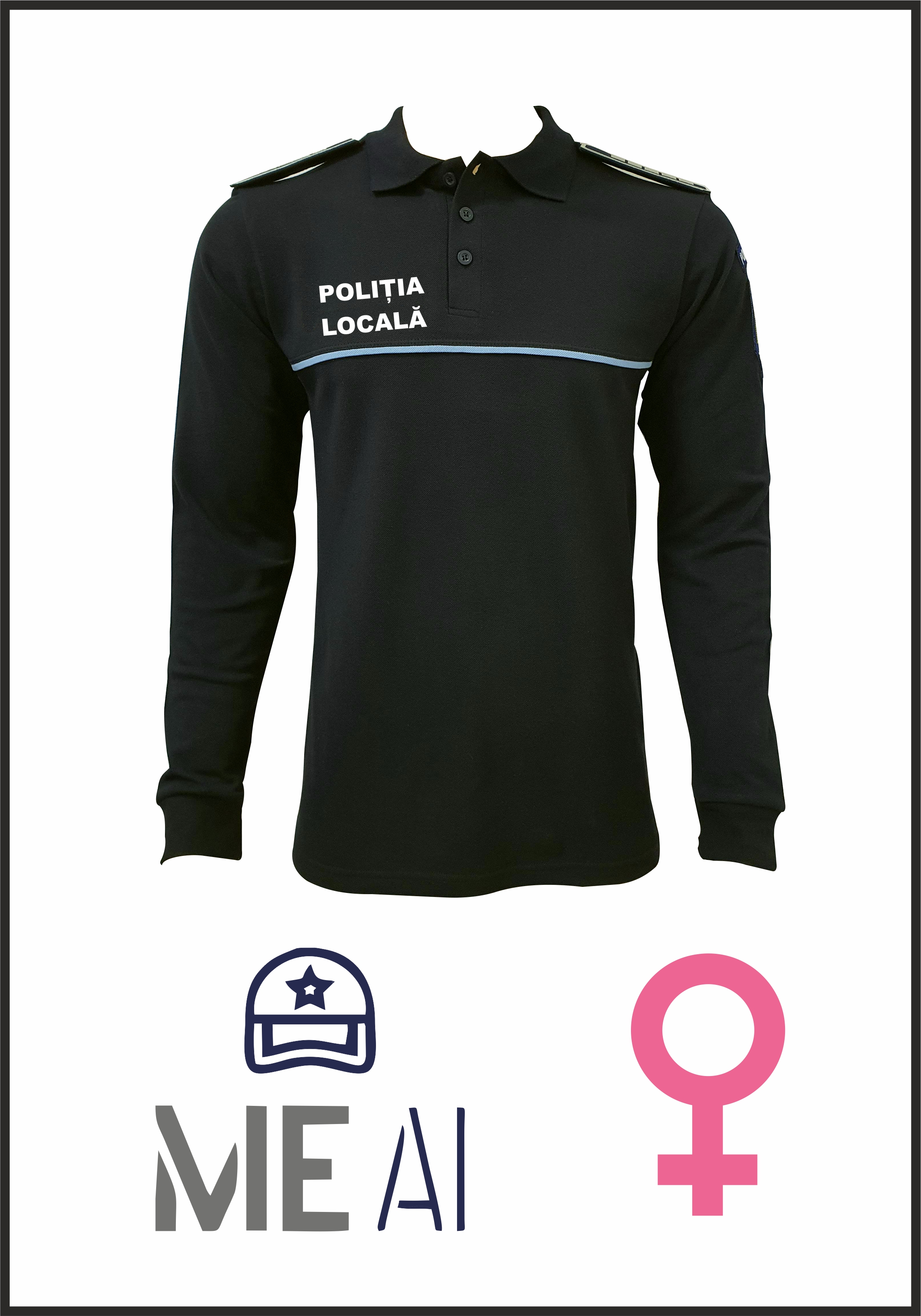 Bluză Polo Neagră - Poliția Locală Damă Bluză Polo Neagră - Poliția Locală Damă