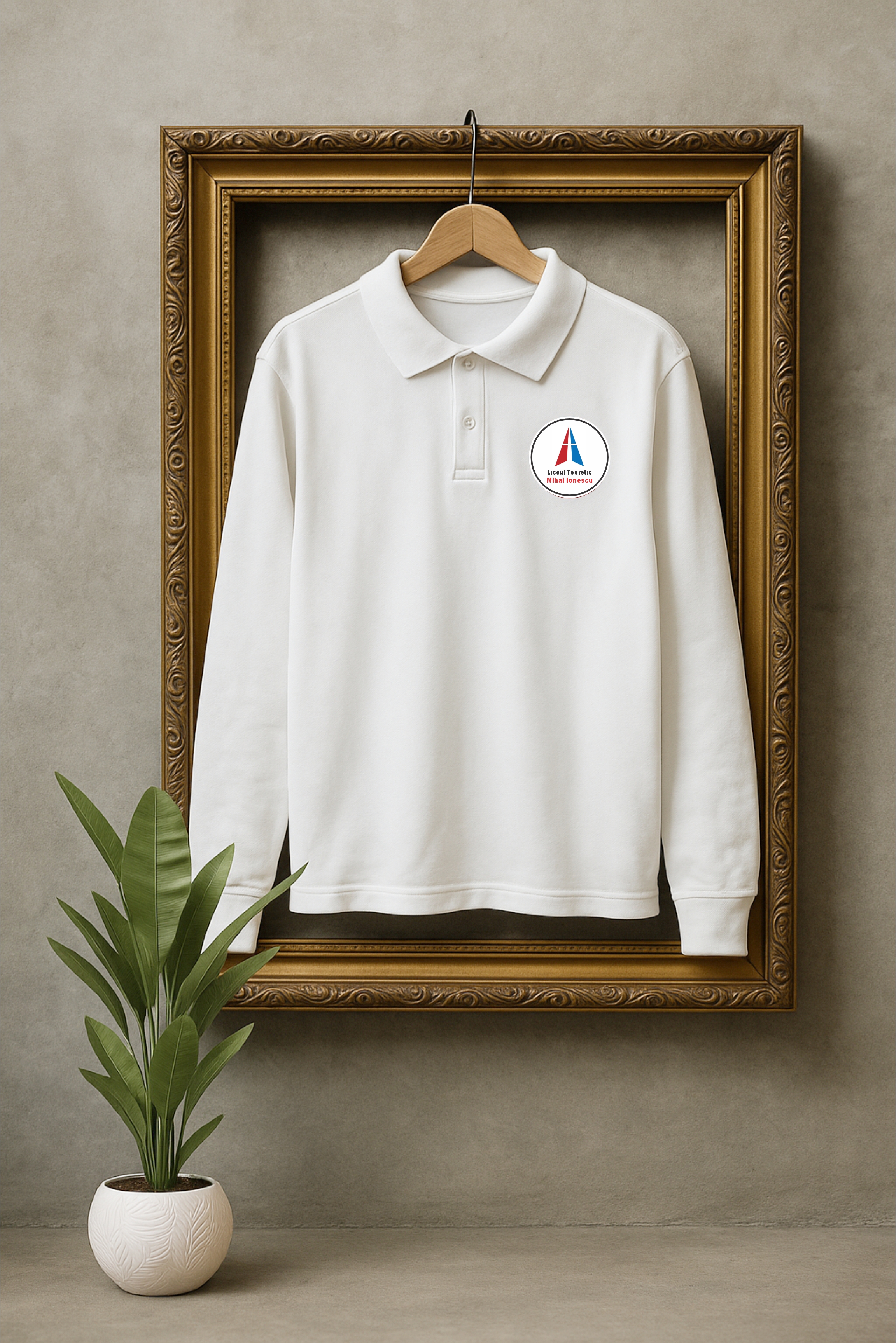 Bluză Polo Alb Unisex - Liceul Teoretic "Mihai Ionescu"