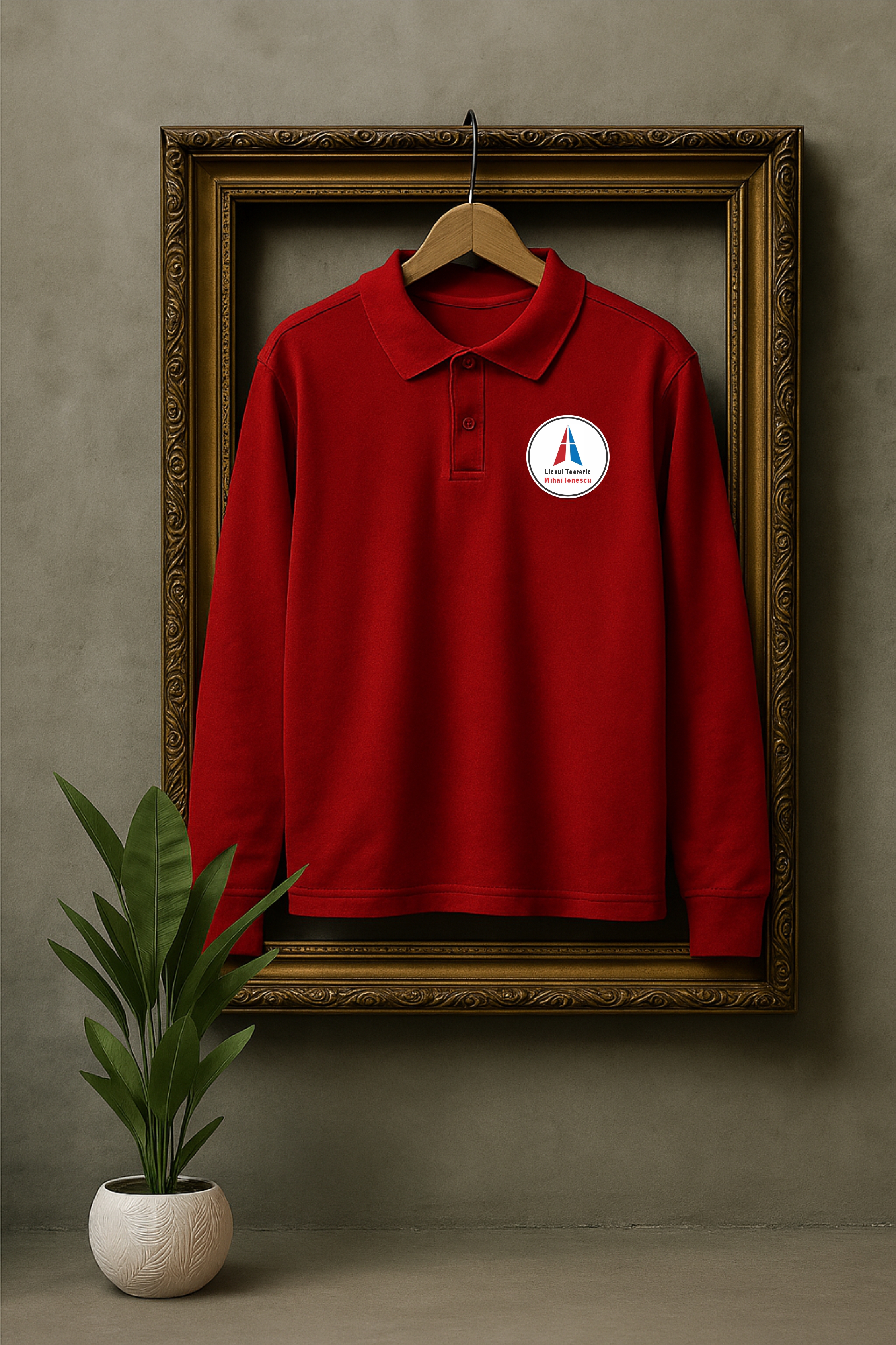Bluză Polo Roșu Unisex - Liceul Teoretic "Mihai Ionescu"