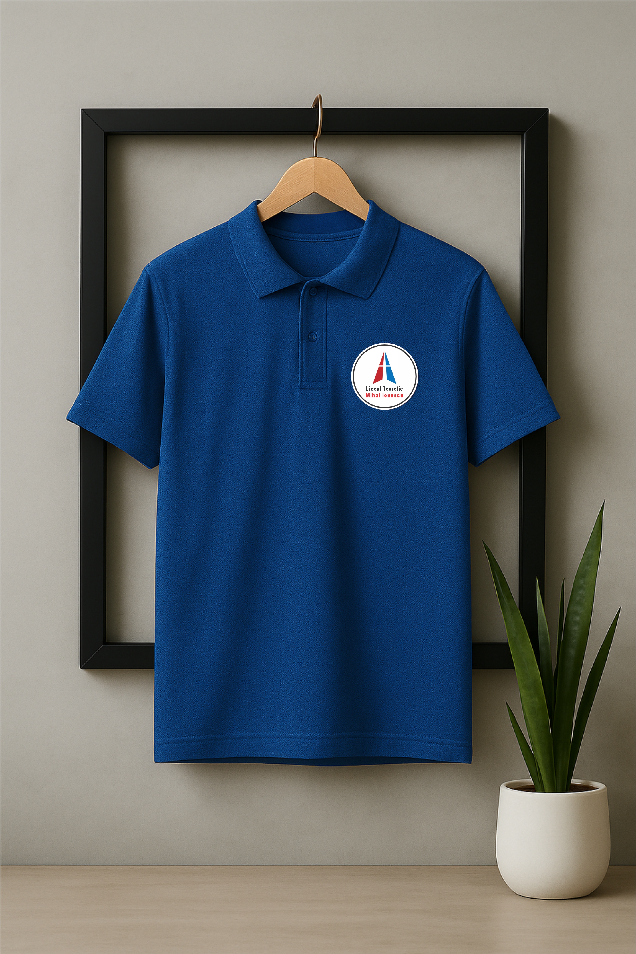 Tricou Polo Albastru Unisex - Liceul Teoretic "Mihai Ionescu"