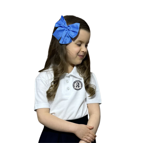Tricou Polo Alb Unisex - Școala Mihai Eminescu
